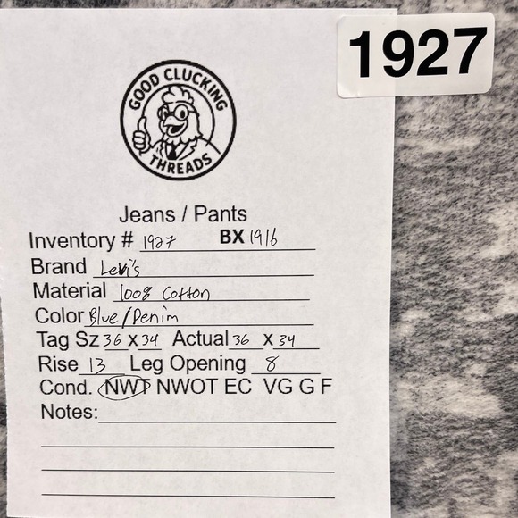 Levis 505 Regular Fit Jeans Mens 36x34 Medium Wash Blue Straight Leg Cotton NWT - Picture 5 of 7